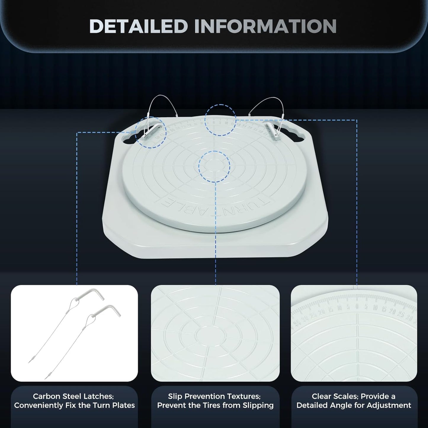 Lidhujnk 5 Ton 360° Wheel Alignment Turn Plates for Car & Truck – Front End Turntable Tool