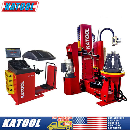 Tire Changer Machine Katool KT-VT910 and Wheel Balancer KT-B790 Tires Repair