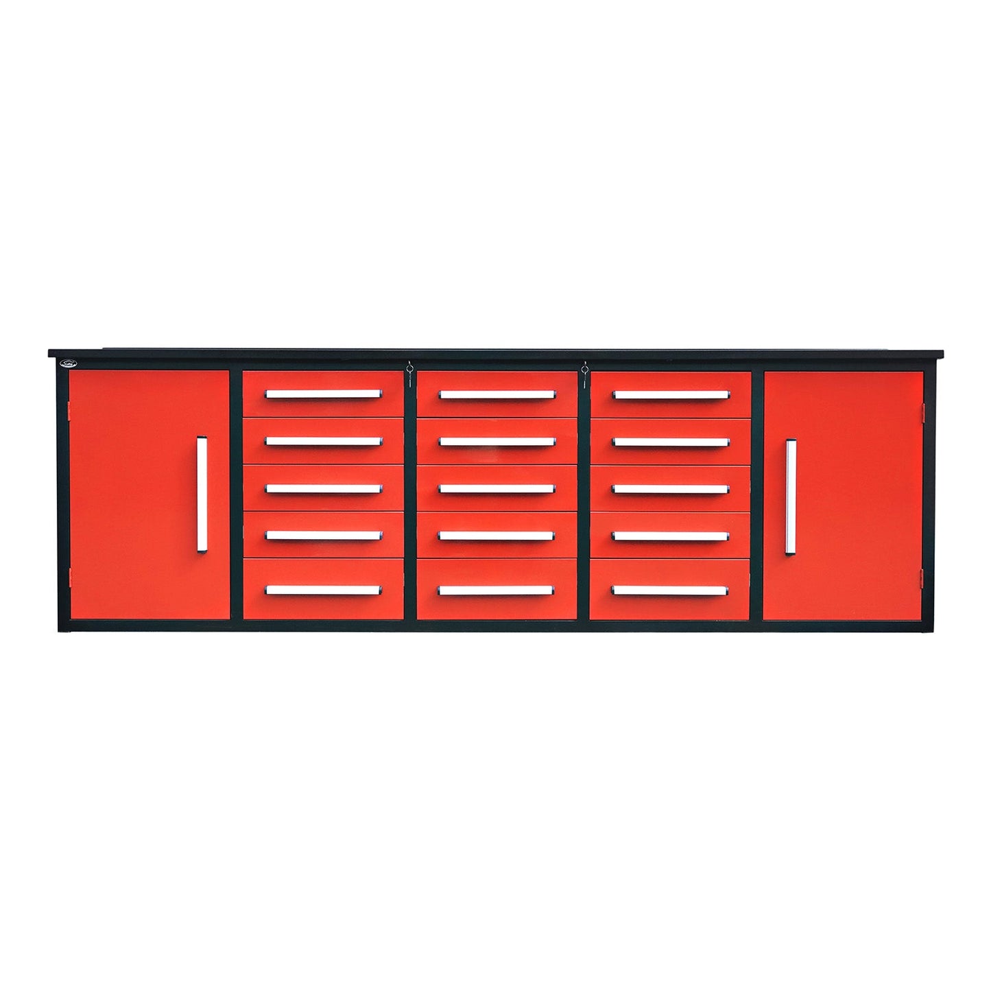 10ft Workbench Storage Cabinet with 15 Drawers & 2 Cabinets