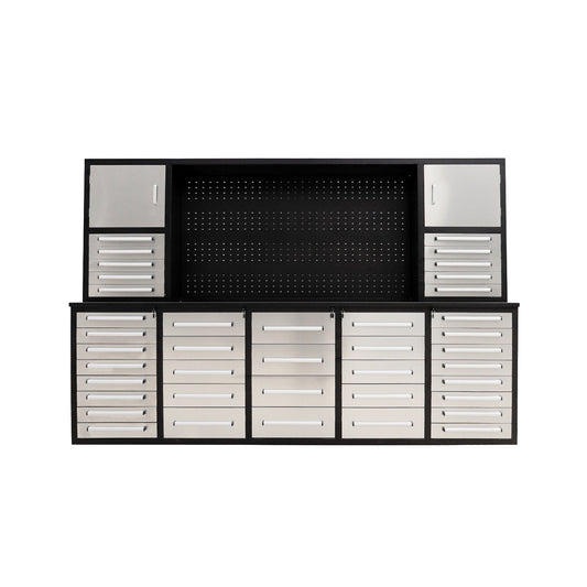 10ft Workbench Cabinet(40 Drawers, 2 Cabinets & 1 Pegboard)