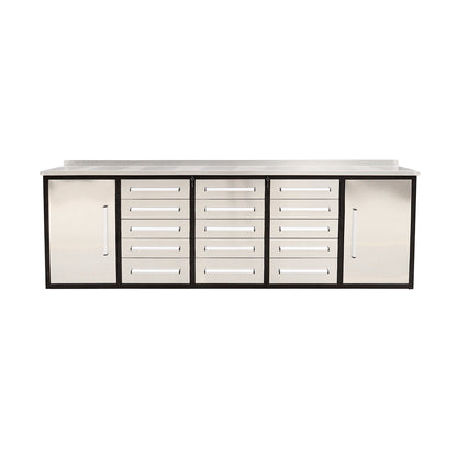 10ft Workbench Storage Cabinet with 15 Drawers & 2 Cabinets