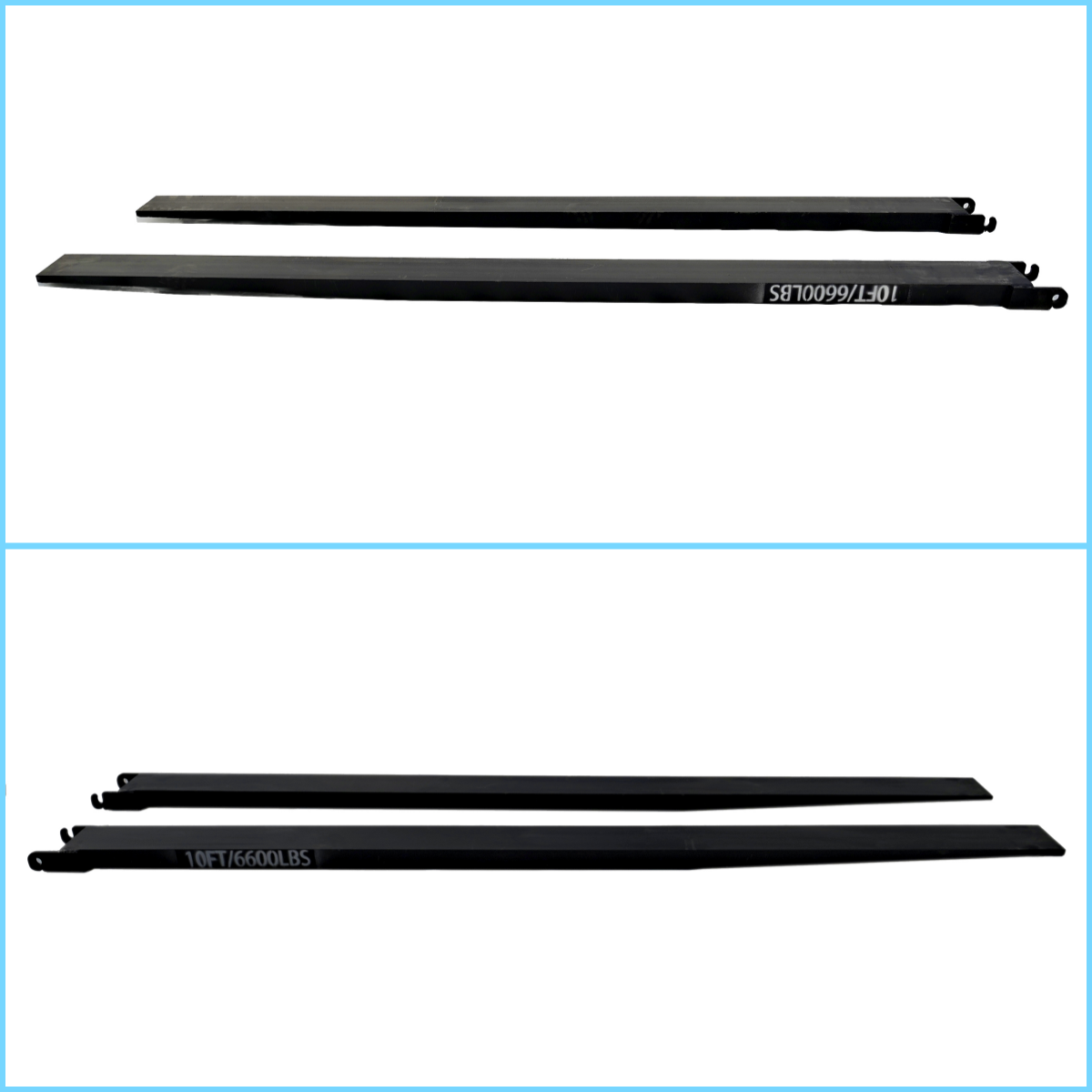 Greatbear 10ft Forklift Extensions 6” Wide Forks, 6600lbs Capacity (Pair)