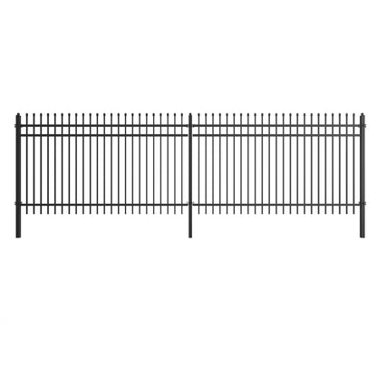10x7 ft Steel Fence with 3 Rails, 30 Panels