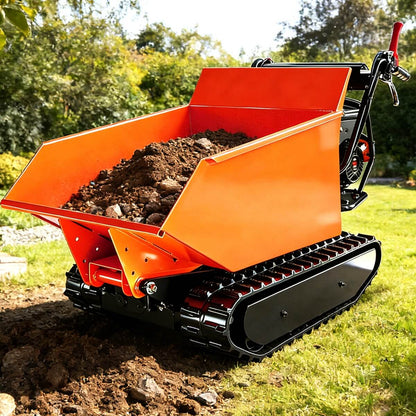 1100lbs Capacity 10HP Gas Powered Track Mini Dumper