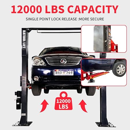 Katool 12000 Lbs Single Point Lock 2 Post Lift AM120SD Car Lift Auto Lift Two Post Car Lift