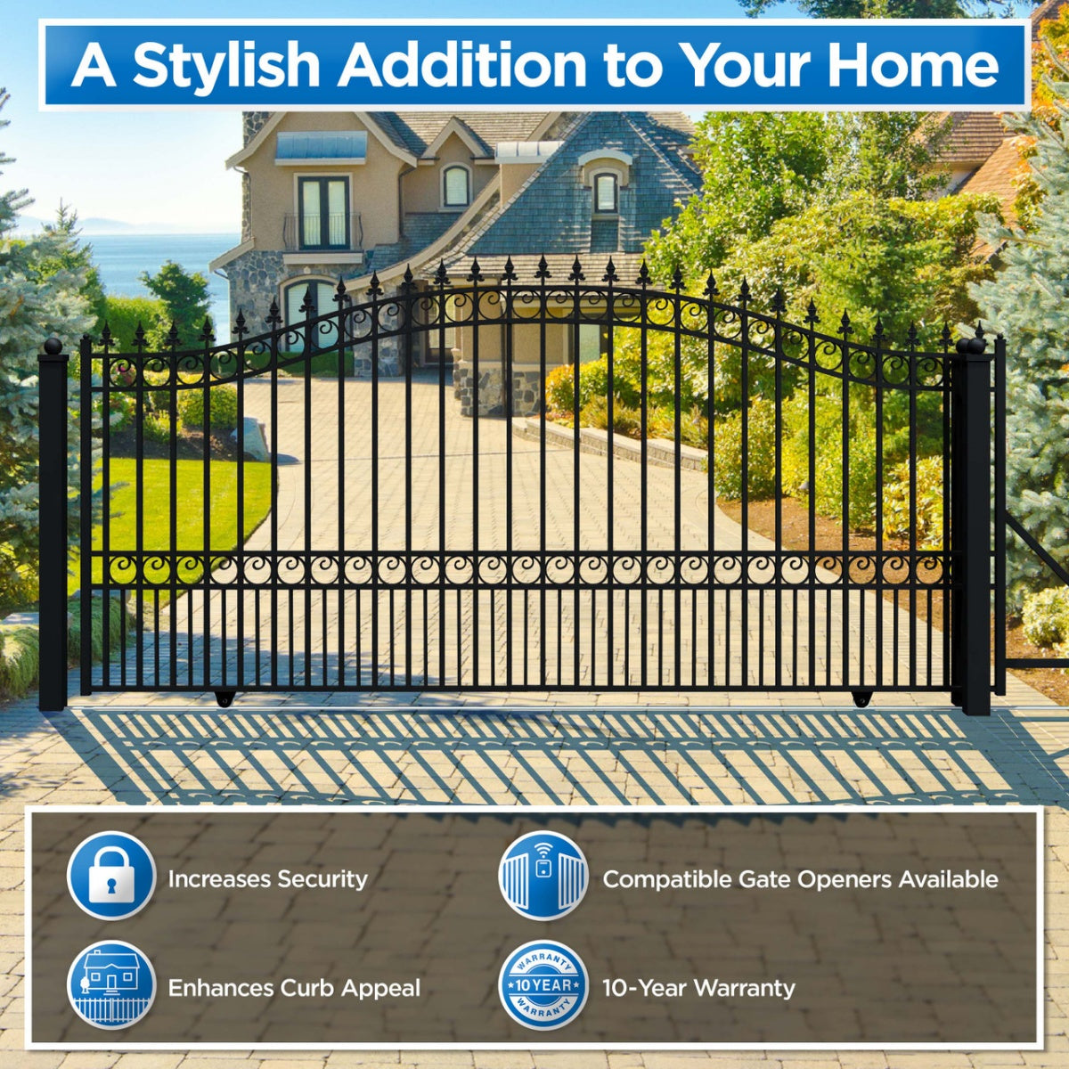 14x6 ft Steel Sliding Driveway Gate