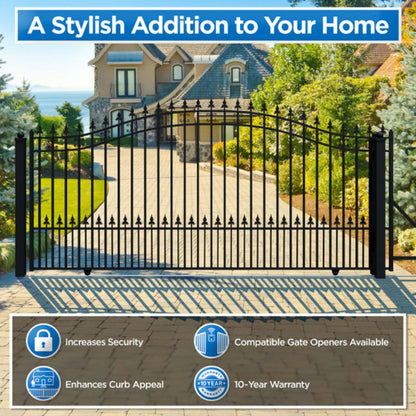 14x6 ft Steel Sliding Driveway Gate