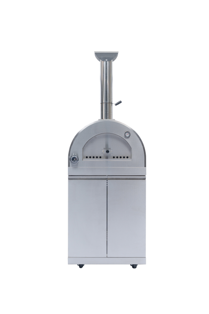 128" 120,000 BTU 6-Burner Outdoor Kitchen Island Grill with Pizza Oven