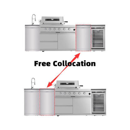101" 6-Burner 85,000 BTU Outdoor Kitchen Island Grill with Storage Cabinets & Drawers