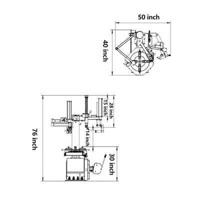 KT-T830 Wheel Clamp Tire Changer Machine