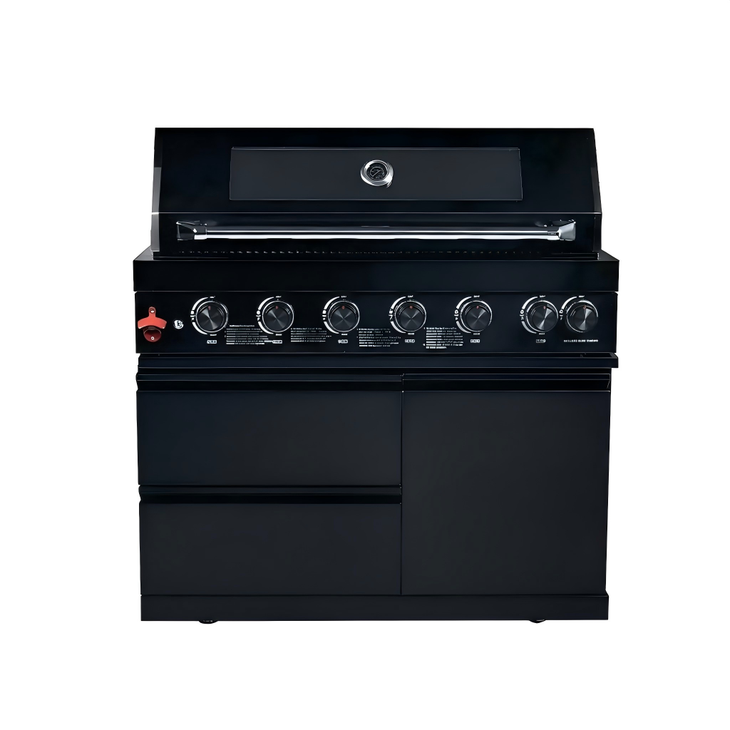 43" Black Six Burners Outdoor Kitchen Island Grill