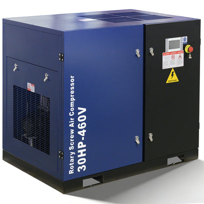 123CFM Rotary Screw Air Compressor, 30HP, 125PSI, 460V 3PHASE 60HZ
