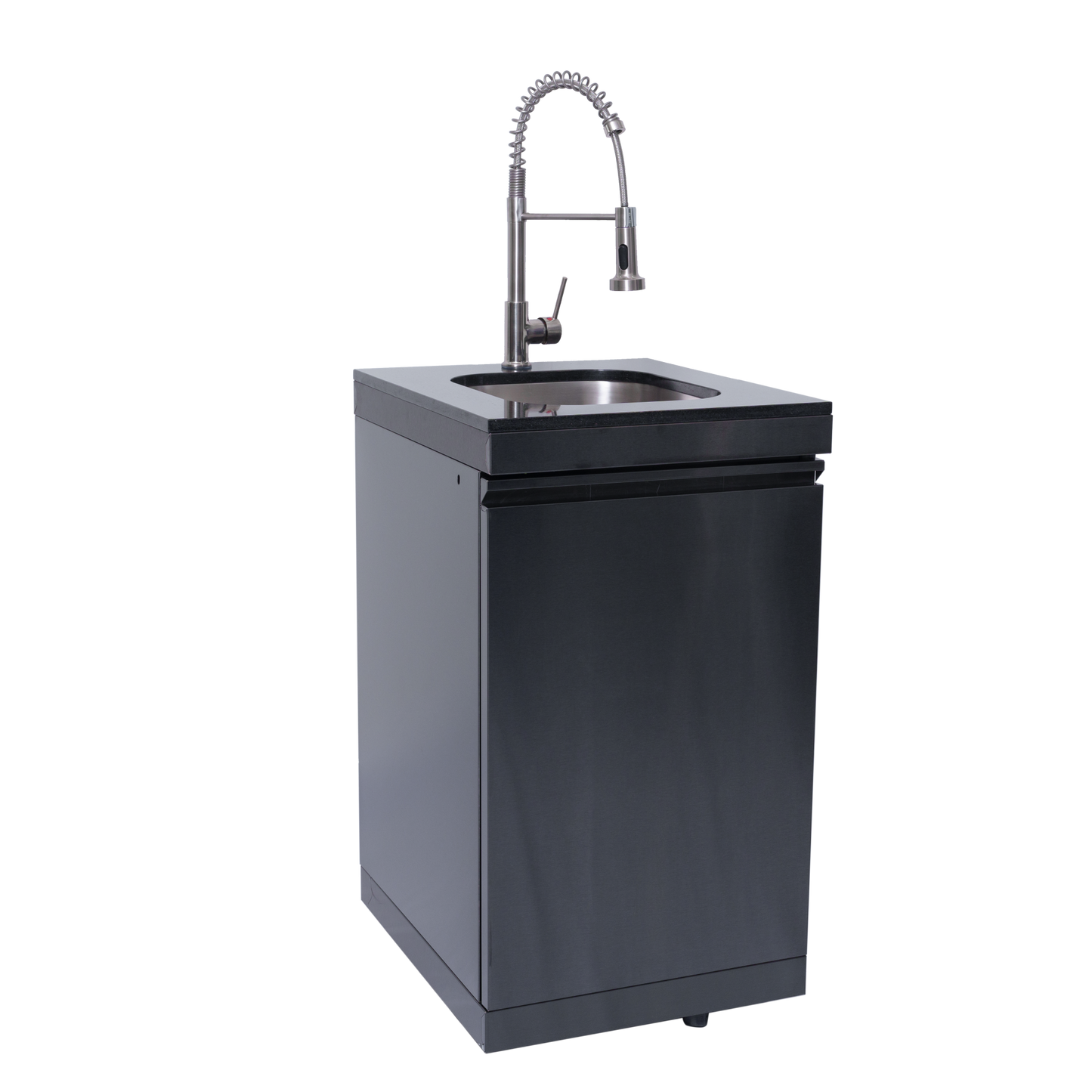 NG 85" 6-Burner 85,000 BTU Black Outdoor Kitchen Island Grill Refrigerator + Rotisserie Kit + Sink