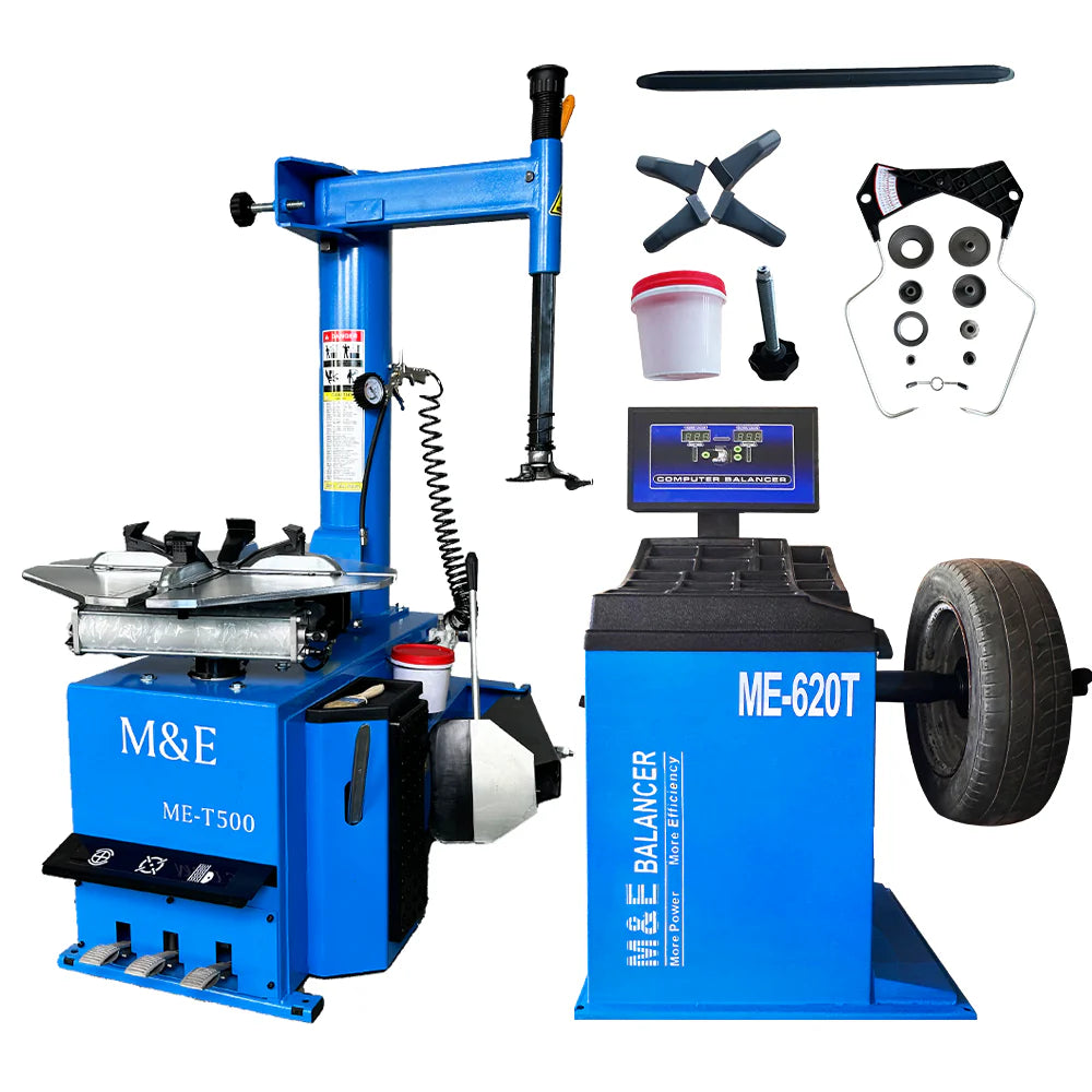 M&E 2.0HP Swing Arm Tire Changer Wheel Changer Machine Wheel Balancer Combo ME-T500 ME-B620