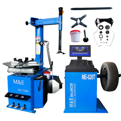 M&E 2.0HP Swing Arm Tire Changer Wheel Changer Machine Wheel Balancer Combo ME-T500 ME-B620