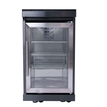NG 85" 6-Burner 85,000 BTU Black Outdoor Kitchen Island Grill Refrigerator + Rotisserie Kit + Sink