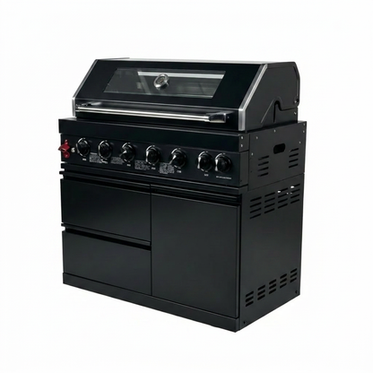 43" Black Six Burners Outdoor Kitchen Island Grill