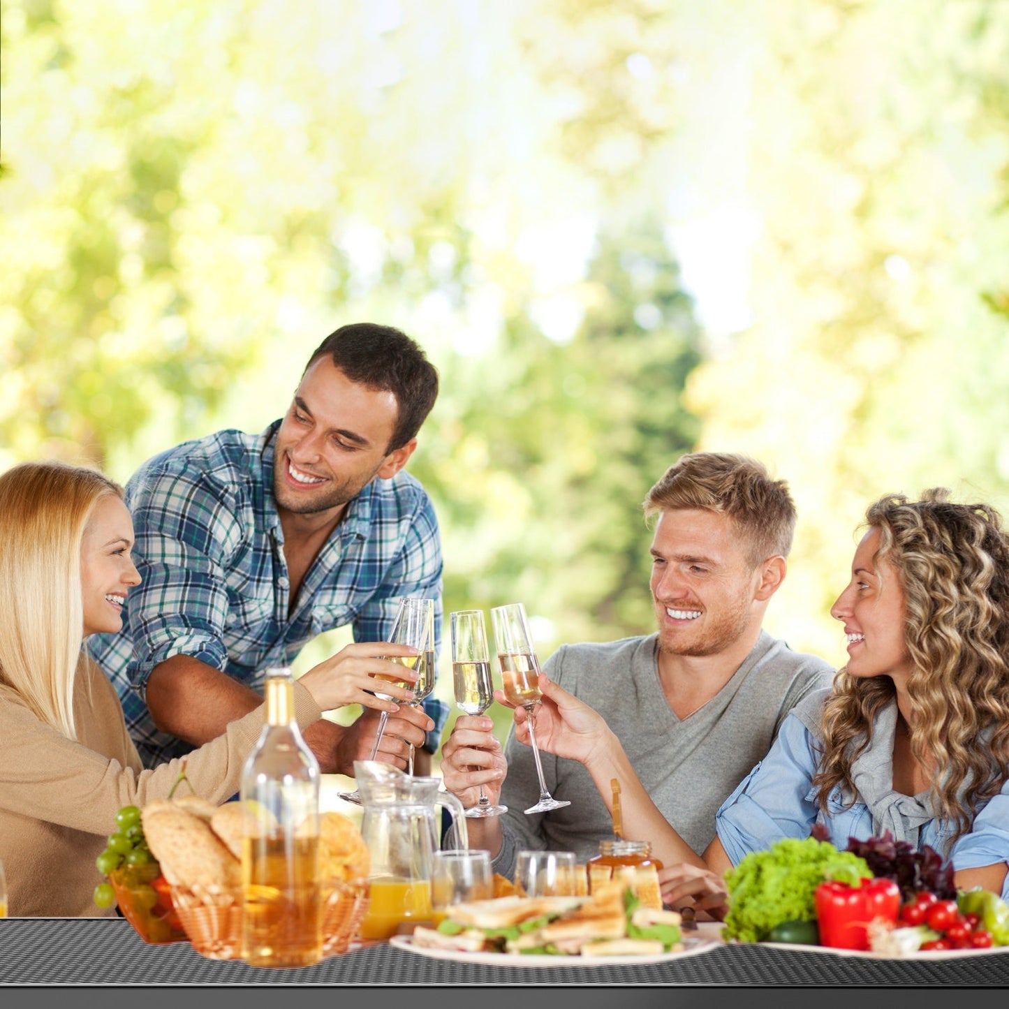 46" Square Picnic Table With Umbrella Hole
