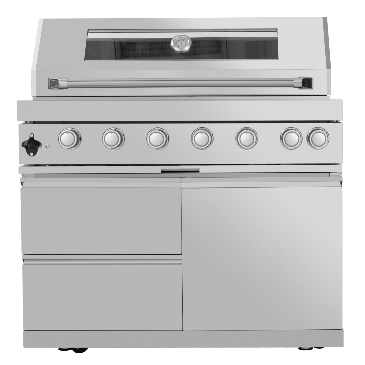 128" 120,000 BTU 6-Burner Outdoor Kitchen Island Grill with Pizza Oven