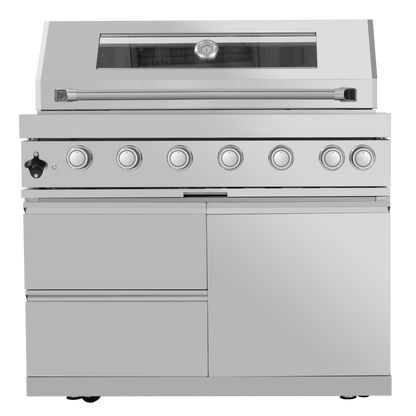 128" 120,000 BTU 6-Burner Outdoor Kitchen Island Grill with Pizza Oven