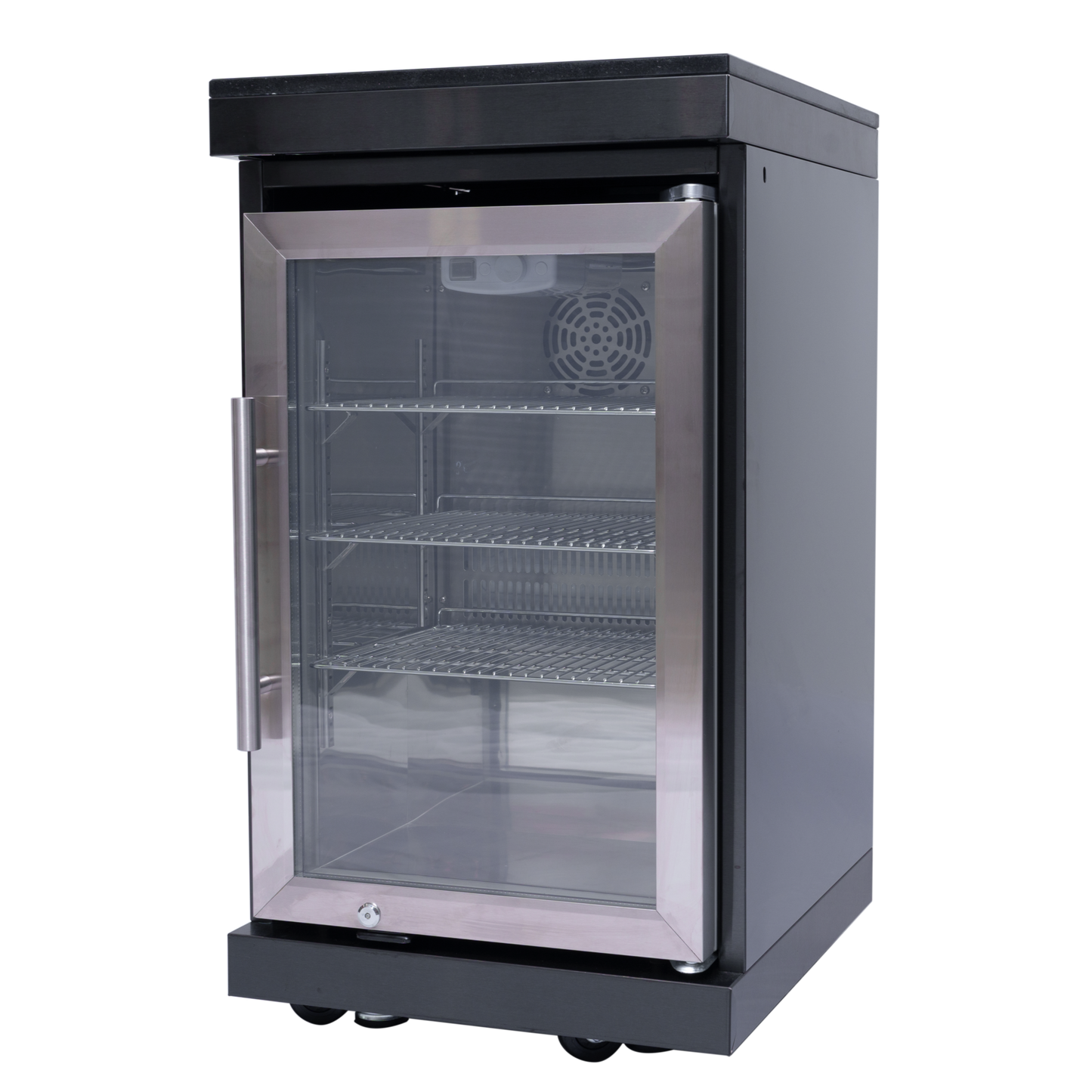 NG 85" 6-Burner 85,000 BTU Black Outdoor Kitchen Island Grill Refrigerator + Rotisserie Kit + Sink