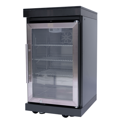 NG 85" 6-Burner 85,000 BTU Black Outdoor Kitchen Island Grill Refrigerator + Rotisserie Kit + Sink