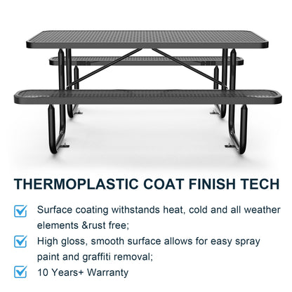 6 ft Metal Picnic Tables for Outdoors