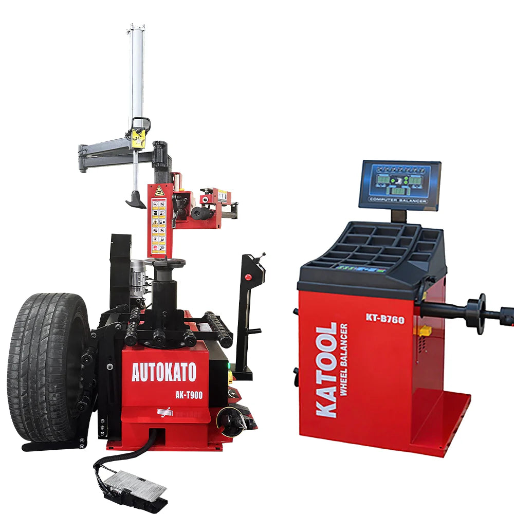 Katool automatic hydraulic tire changer AK-T900 wheel balancer KT-B750 combo leverless center 30