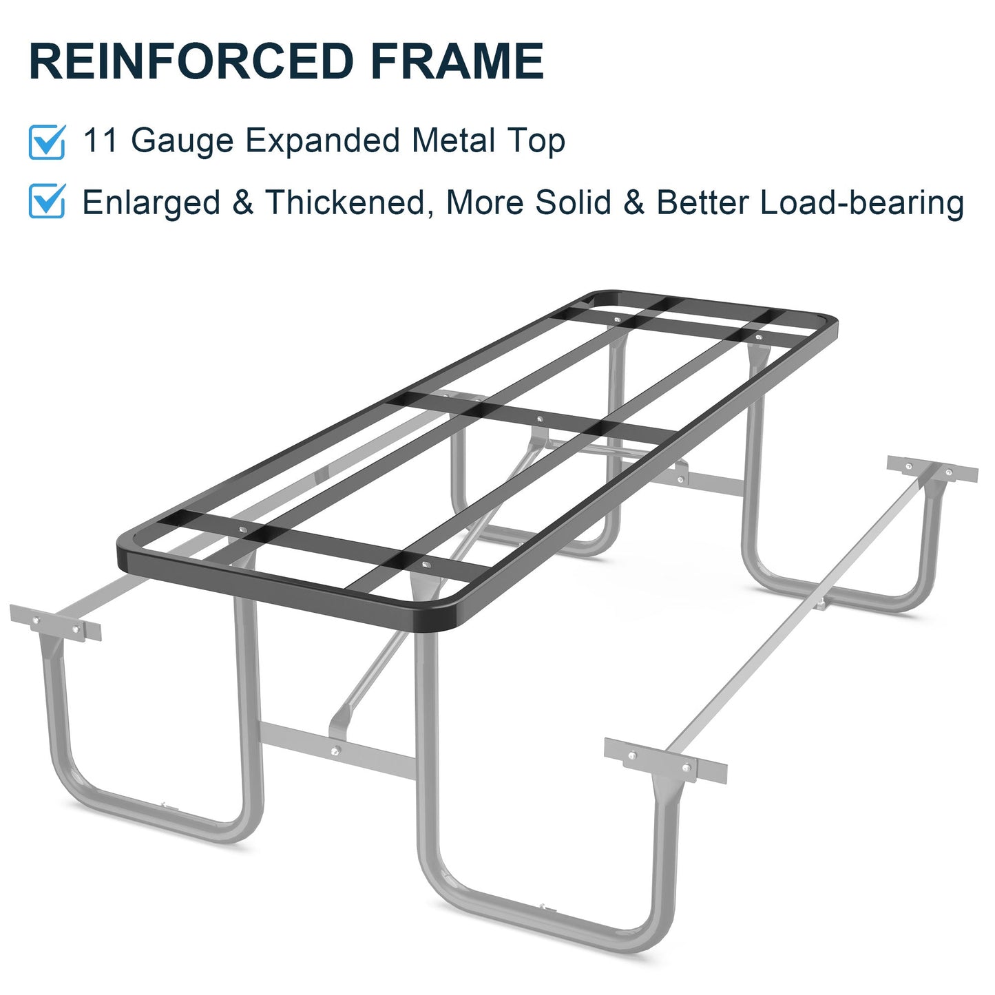 8 ft Metal Picnic Tables for Outdoors