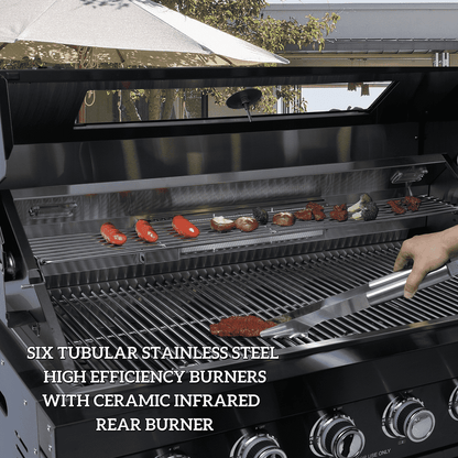 NG 104" 4-Burner 72,000 BTU Black Outdoor Kitchen Island Grill Rotisserie