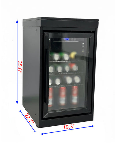 Black Single Door Fridge Cabinet Outdoor Kitchen Islands