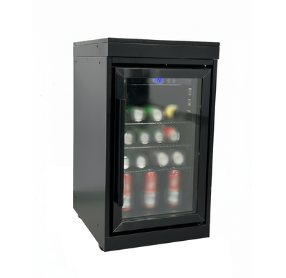 Black Single Door Fridge Cabinet Outdoor Kitchen Islands