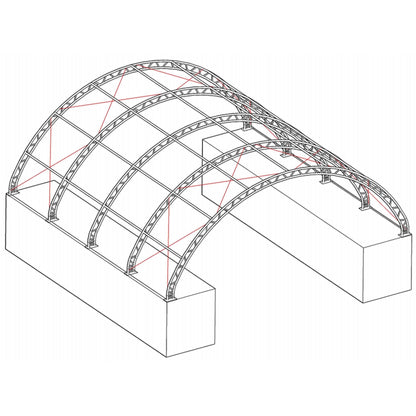 40'x40'x15' Double Truss Shipping Container Canopy Shelter
