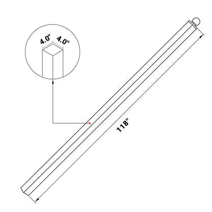 10'x4"x4" Gate Post with Brackets for Dual Swing Driveway Gates, Set of 2