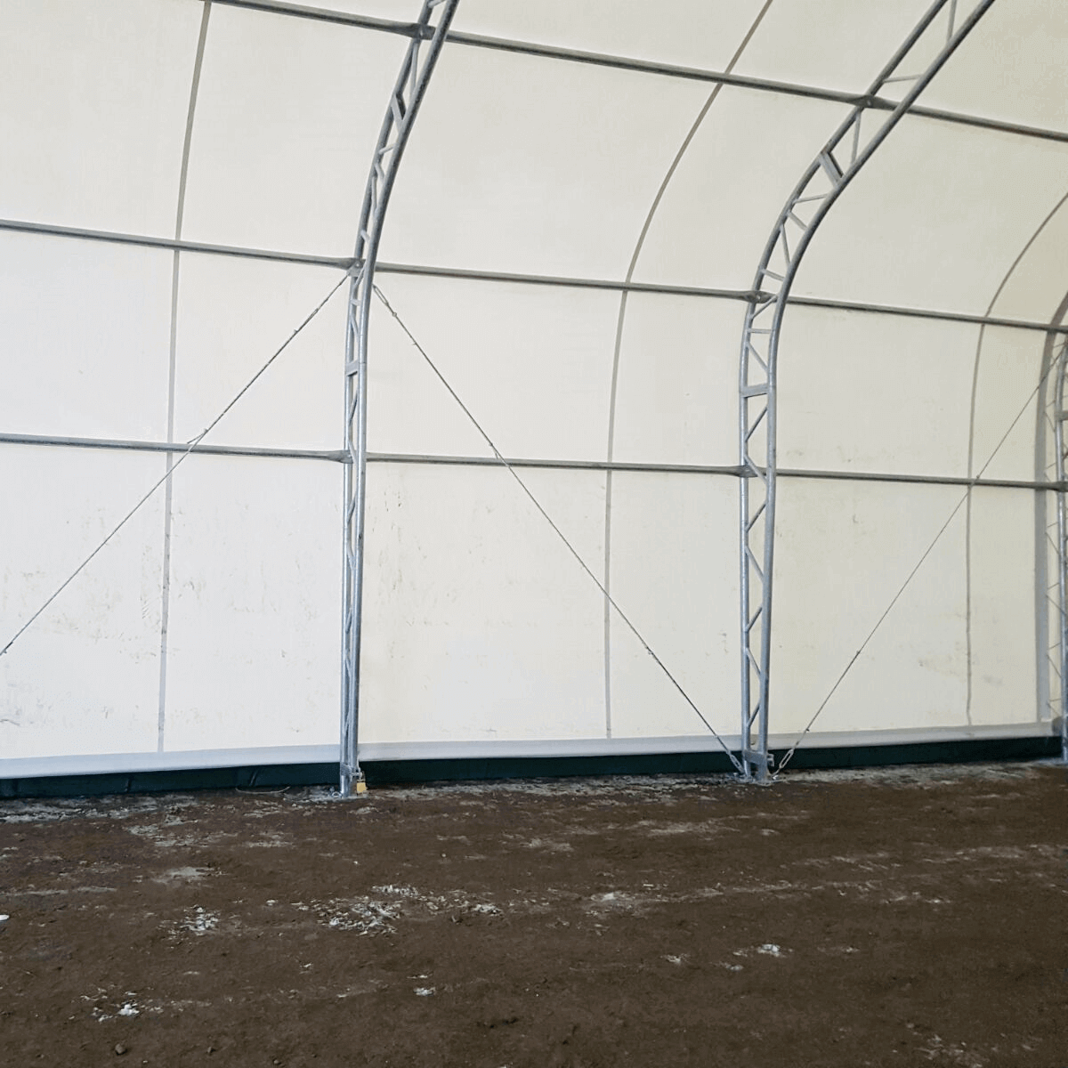 W40'xL80'xH21' Double Truss Storage Shelter, 8' Truss Spacing