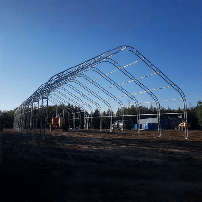 W40'xL80'xH21' Double Truss Storage Shelter, 8' Truss Spacing