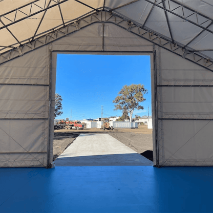W70'xL120'xH28' Double Truss Storage Shelter