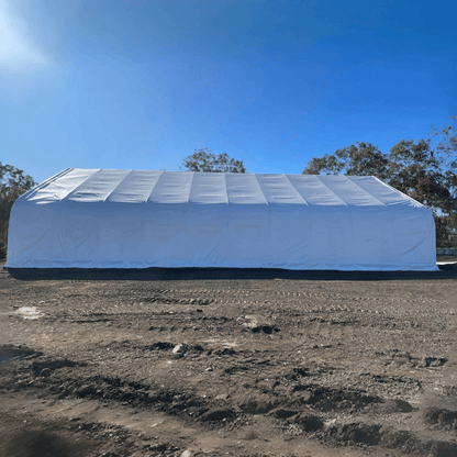 W70'xL120'xH28' Double Truss Storage Shelter