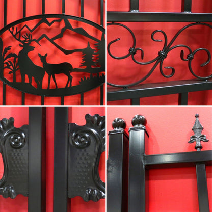 14x8 ft Steel Dual Swing Driveway Gate