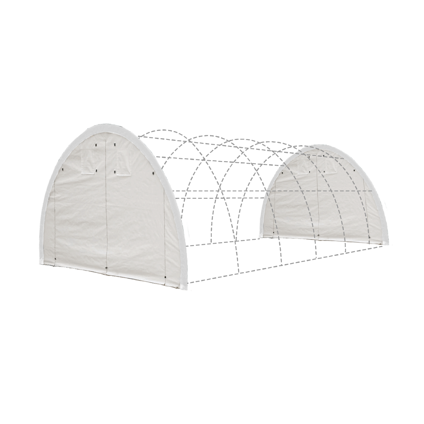 Front/Rear Panel with Zipper Door for W20'xH12' Storage Shelter