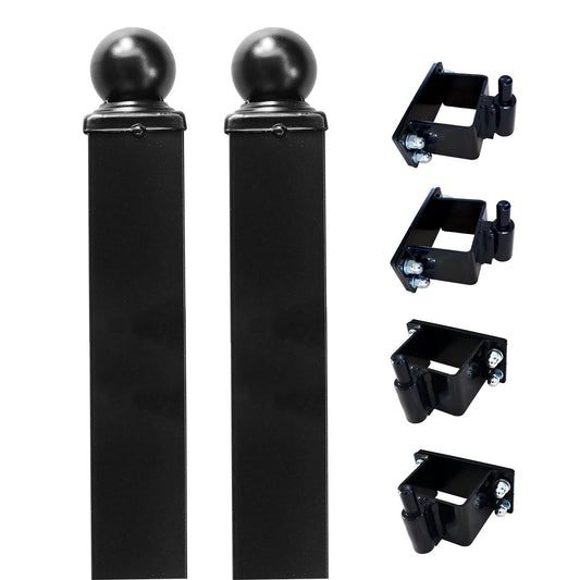 10'x4"x4" Gate Post with Brackets for Dual Swing Driveway Gates, Set of 2