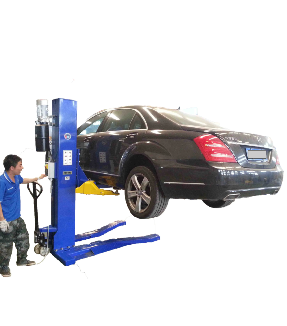 Compact High Lift LEADER Mobile Single Post Lift – Compact Hydraulic Lift for Premium Wo ...