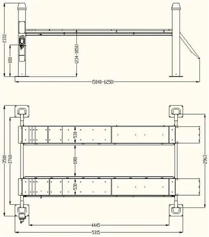 Katool KT-4H150 Heavy Duty 4-Post Alignment Lift 15,000lbs. Rolling Jack Included