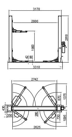 Katool 12000 Lbs Two-Post Lift Single Lock Release Auto Lift (H120D)