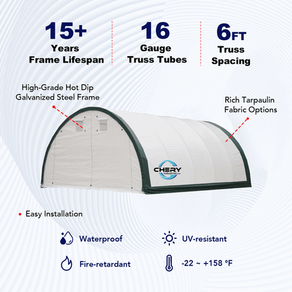 W20'xL30'xH12' Single Truss Arch Storage Shelter