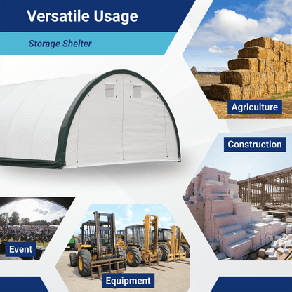 W20'xL30'xH12' Single Truss Arch Storage Shelter