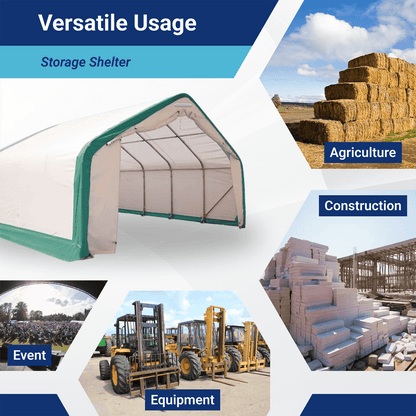 W20'xL20'xH12' Single Truss Storage Shelter