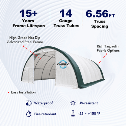 W30'xL40'xH15' Single Truss Arch Storage Shelter