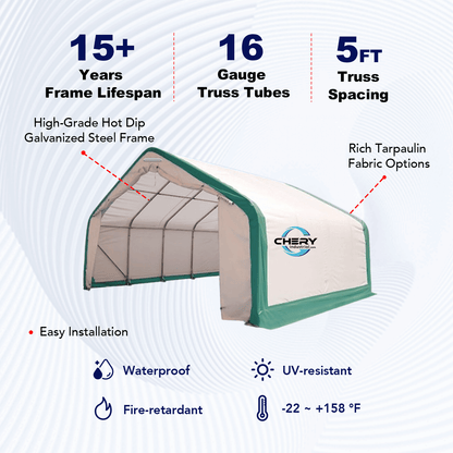 W20'xL40'xH12' Single Truss Storage Shelter