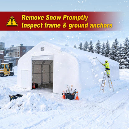 W50'xL80'xH23' Double Truss Storage Shelter
